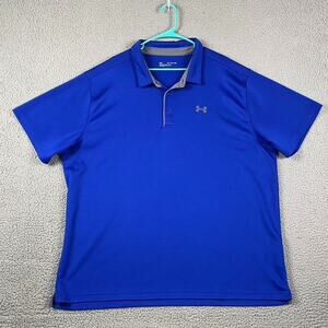 Under Armour 4XL / 4TG Blue Golf Polo Loose Fit Short Sleeve Athletic Shirt